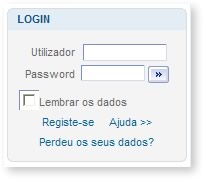 Menu de Login no Portal